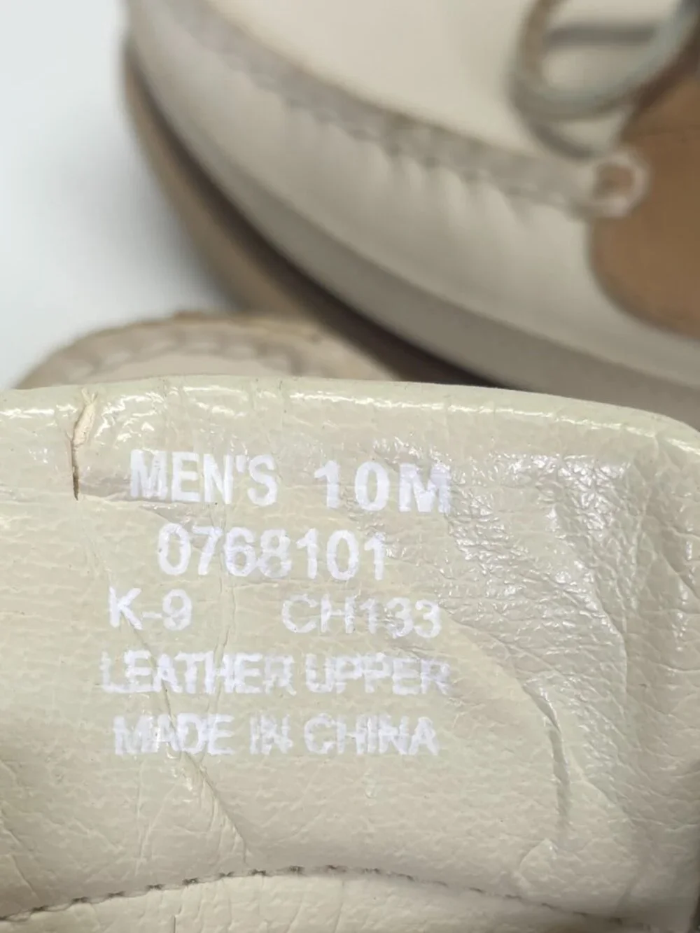 Sperry Top-Sider Mako Collection Boat Shoes Men's 10 Leather White Tan